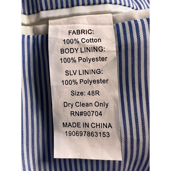 Alan Flusser Mens Two Button Suit‎ Jacket Gray Lined Single-Breasted Notch 48R - Picture 5 of 8